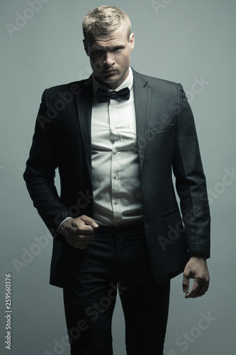Male Fashion Beauty Concept Portrait Of Brutal Young Man With