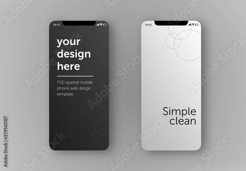 2 Smartphone Screens Mockup Stock Vorlage Adobe Stock
