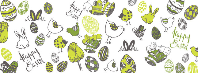 Canvas Print - Happy easter doodles