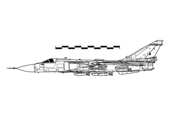 Sukhoi Su-24 Fencer. Outline drawing