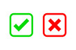© Sathaporn - Check marks icons. accept and reject. right and wrong. Isolated on white background. Vector Illustration.