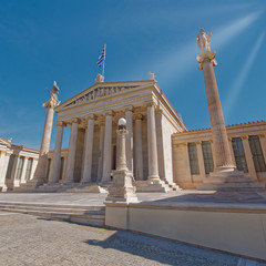 sunbeams on the national academy of Athens, Greece