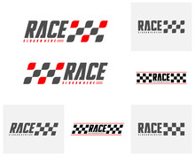 Set Of Race Flag Design Concepts Icon. Speed Flag Simple Design Illustration Vector. Icon Symbol