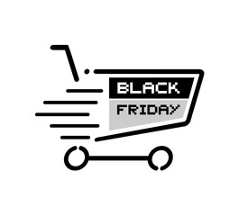 Poster - black friday shopping cart symbol