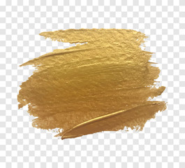 Canvas Print - Gold paint brush vector texture. 