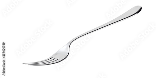 Silver fork isolated on white with clipping path. 3d render Poster Mural XXL