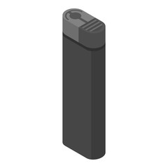 Sticker - Plastic cigarette lighter icon. Isometric of plastic cigarette lighter vector icon for web design isolated on white background