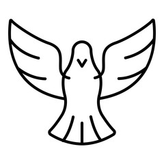 Poster - Peace dove icon. Outline peace dove vector icon for web design isolated on white background