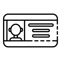 Sticker - Modern driver license icon. Outline modern driver license vector icon for web design isolated on white background