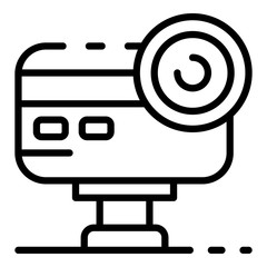 Poster - Action camera icon. Outline action camera vector icon for web design isolated on white background