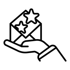 Poster - Delivery envelope icon. Outline delivery envelope vector icon for web design isolated on white background