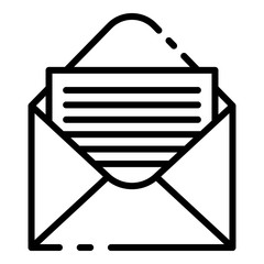 Poster - Open envelope icon. Outline open envelope vector icon for web design isolated on white background