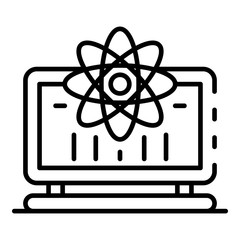 Poster - Computer learning icon. Outline computer learning vector icon for web design isolated on white background