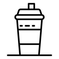 Sticker - Milk shaker bottle icon. Outline milk shaker bottle vector icon for web design isolated on white background