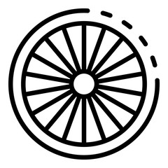 Sticker - Cycling bike wheel icon. Outline cycling bike wheel vector icon for web design isolated on white background