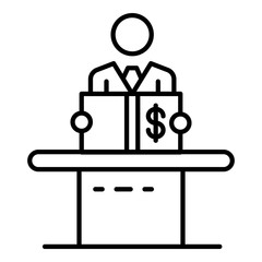 Poster - Boss speaker icon. Outline boss speaker vector icon for web design isolated on white background