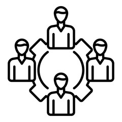 Poster - gear company people icon. outline gear company people vector icon for web design isolated on white b