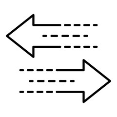 Poster - Arrow double direction icon. Outline arrow double direction vector icon for web design isolated on white background
