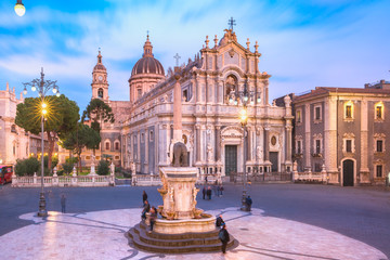 Wall Mural - Catania Cathedral at night, Sicily, Italy