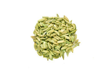 Wall Mural - fennel seeds isolated on white background