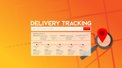 Wall Mural - delivery tracking system web page appliction search illustration