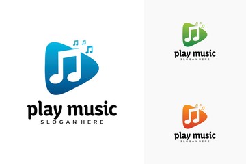 Wall Mural - play music logo design