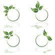 © PollyW - Eco logotype, leafs and circle v