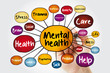 Mental health mind map flowchart with marker, health concept for presentations and reports