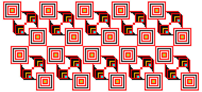 Traditional Romanian folk art knitted embroidery pattern