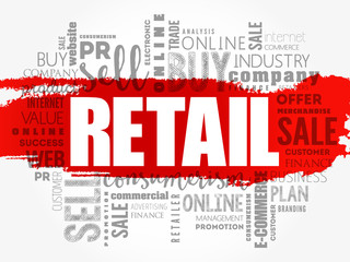 Wall Mural - Retail word cloud collage, business concept background