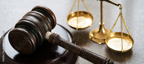 Fotomural Law and Justice Concept Image, Grey stone background