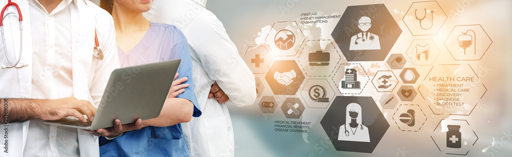 Medical Healthcare Concept - Doctor in hospital with digital medical ...
