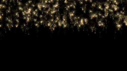 Poster - Golden Abstract Particle Rain Falling Soft Glow Gold Particles Glitter Shine.