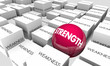 Strength Vs Weakness Be Strong Confident Words 3d Illustration