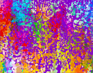 Fototapete - Color splash and confetti falling, celebration & holiday concept ad background.