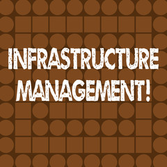 Poster - Word writing text Infrastructure Analysisagement. Business photo showcasing basic physical and organizational structures Combination of Brown Squares and Circles Forming Concentric Style Pattern