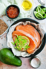 Wall Mural - salmon with salad