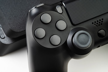 Canvas Print - Closeup photo of video game console gamepad joystick controller.