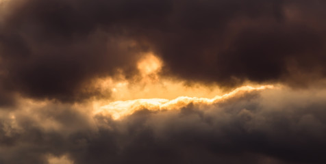 Clearance in the clouds at sunset