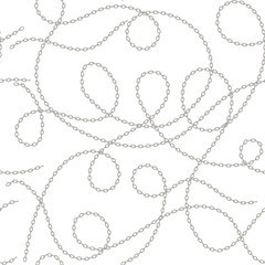 Seamless pattern with silver and gold chain for fabric design