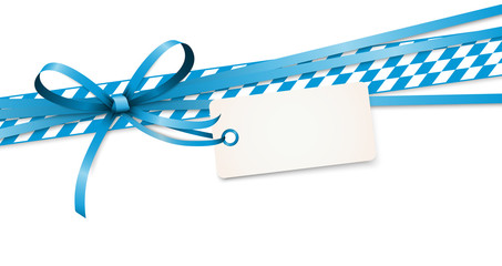 Wall Mural - Oktoberfest blue ribbon bow with hang tag