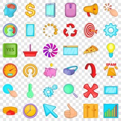 Poster - Workplace icons set. Cartoon style of 36 workplace vector icons for web for any design