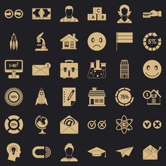 Poster - Online learning icons set. Simple style of 36 online learning vector icons for web for any design