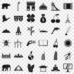 Poster - Around the world icons set. Simple style of 36 around the world vector icons for web for any design