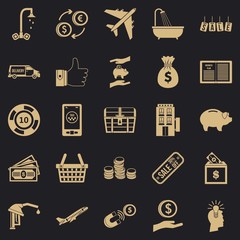 Poster - Treasury icons set. Simple set of 25 treasury vector icons for web for any design