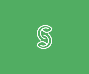 letter S leaf logo design template