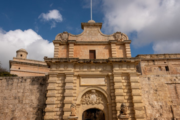 architectural construction in Valletta Malta on the Mediterranean