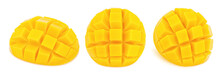 Carved Mangoes Isolated On A White Background.