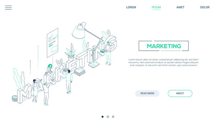 Aufkleber - Marketing - line design style isometric web banner