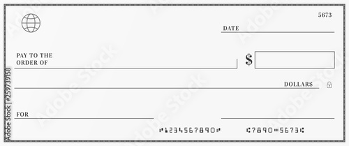 Fotomural Blank template of the bank check